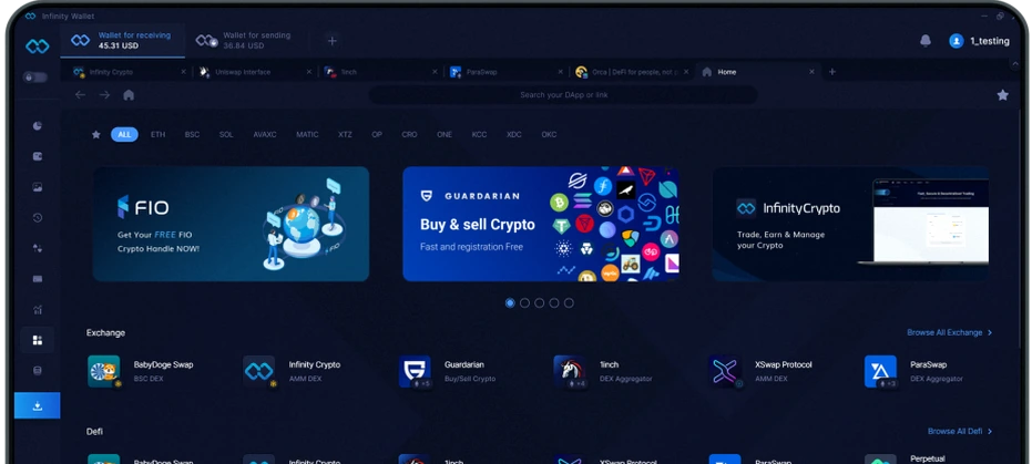 DApp Store — Infinity Wallet crypto wallet feature
