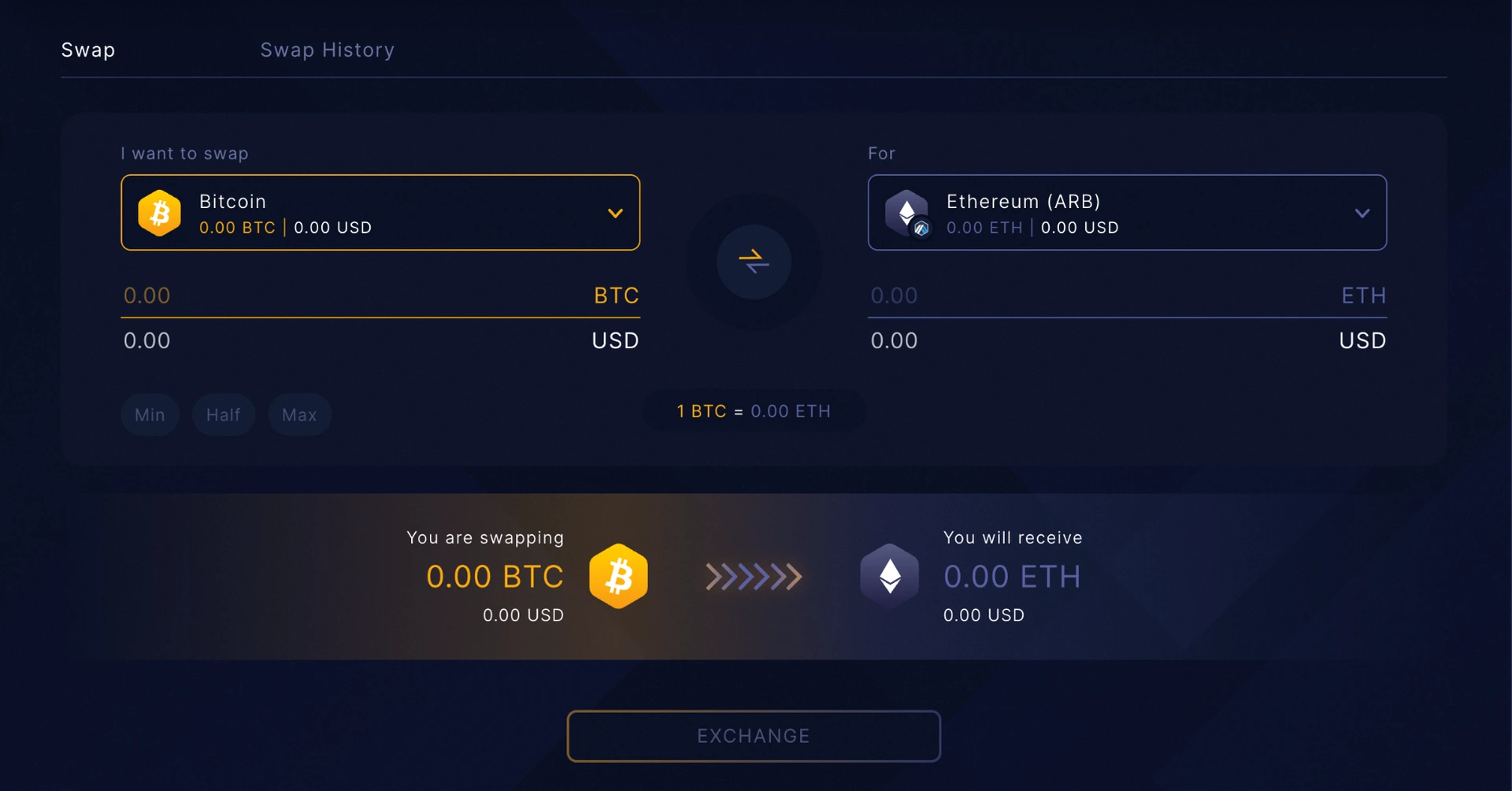 Swap Crypto — Infinity Wallet crypto wallet feature